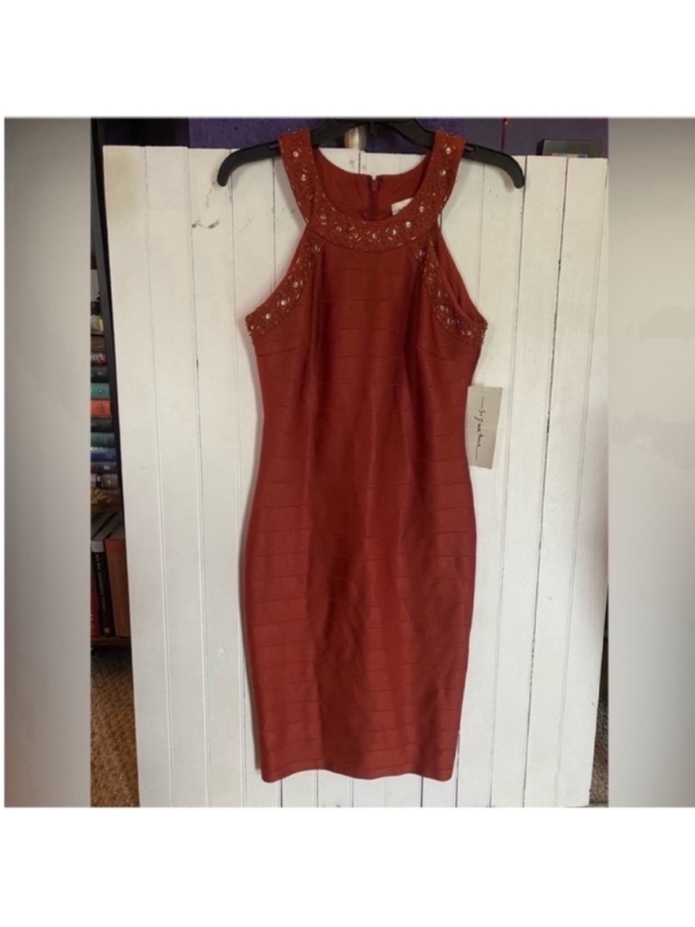 Signature Bodycon Dress Terracotta Size 8
